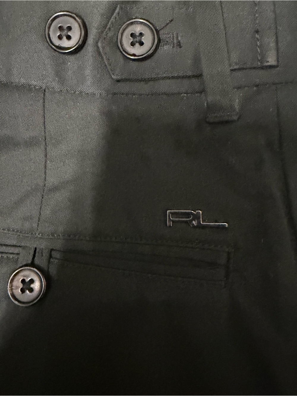 Ralph Lauren Black Flat-Front Men's Shorts - Picture 3 of 5